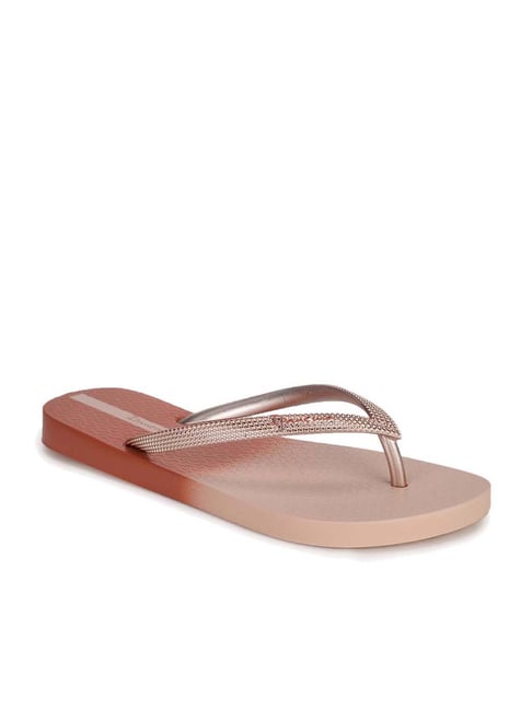 Ipanema Women's Blush Fem Metalic Pink Flip Flops