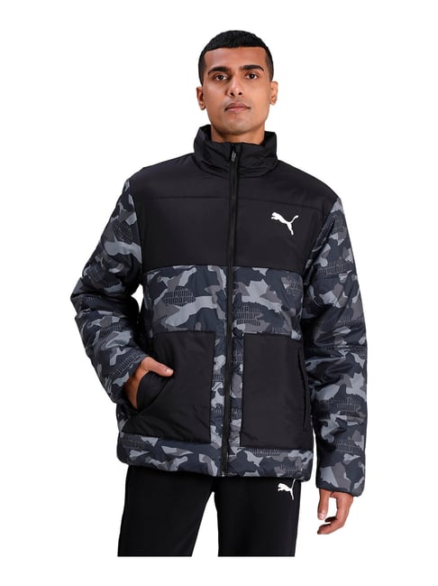 Puma Black Printed High Neck Jacket