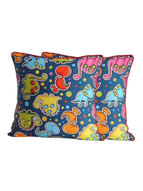 Swayam Multicolor Cotton 210 TC Kids Cushion Covers - Set of 2