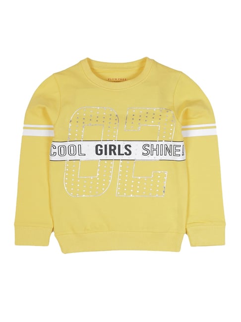 Buy Plum Tree Kids Yellow Embellished Sweatshirt for Girls