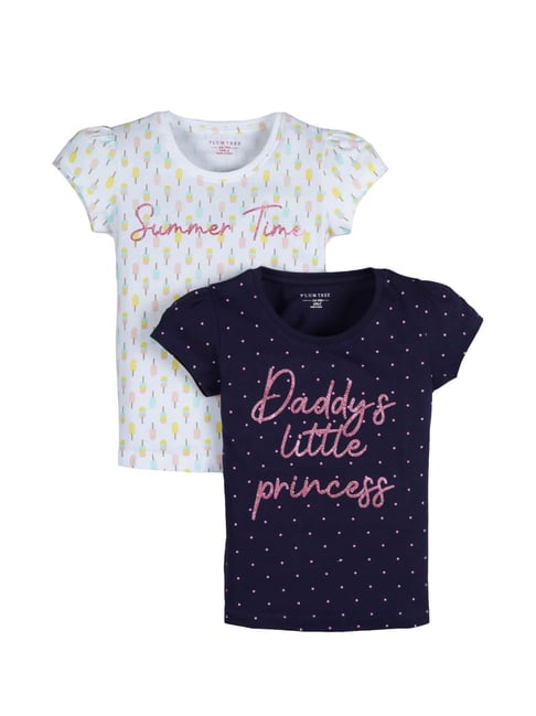 Plum Tree Kids Navy & White Embellished Tops-picture-13