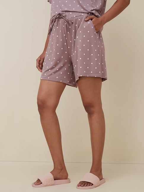 Buy Wunderlove by Westside Taupe Polka-Dotted Shorts Online at best price  at TataCLiQ