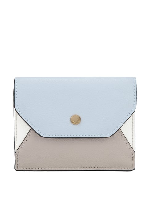 Dune London Kippie Grey & White Solid Bi-Fold Wallet for Women