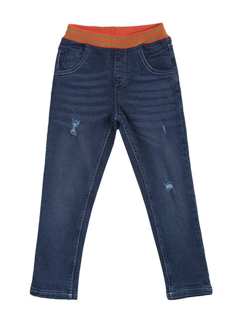 Tales & Stories Kids Navy Distressed Jeans-picture-40