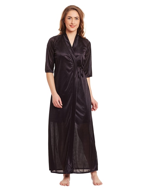 ASOS DESIGN lounge dressing gown in black fleece  ASOS