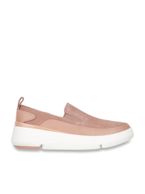 Clarks Women's Tri Flash Step Pink Wedge Plimsolls