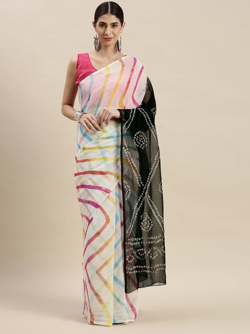 Multicoloured Chiffon Saree | Leemboodi