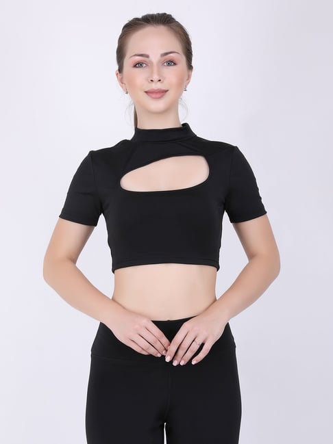 Fitz Eddi Shirt Women's Extra Small Black Crop Top New York