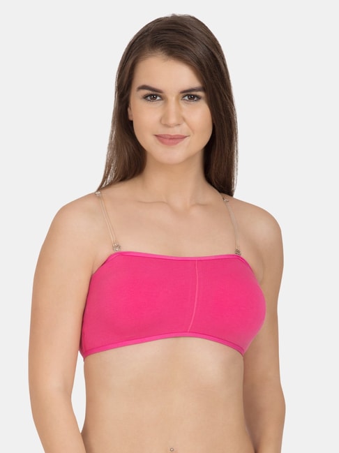 Buy Tweens Dark Pink Non Wired Padded Bandeau Bra for Women Online