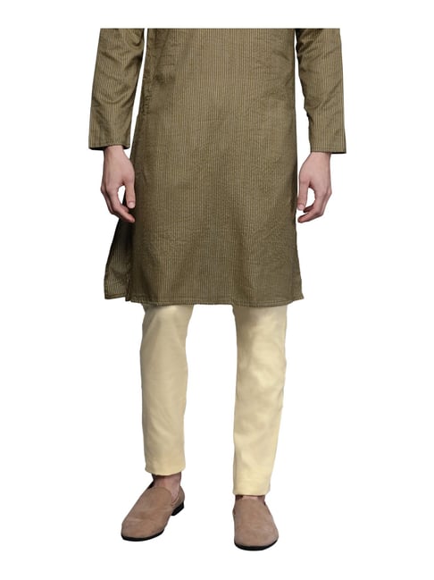 Manyavar Beige Cotton Regular Fit Pyjama-Manyavar-Apparel-TATA CLIQ