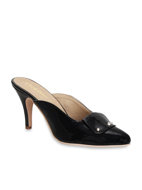 Get Glamr Women's Black Mule Stilettos