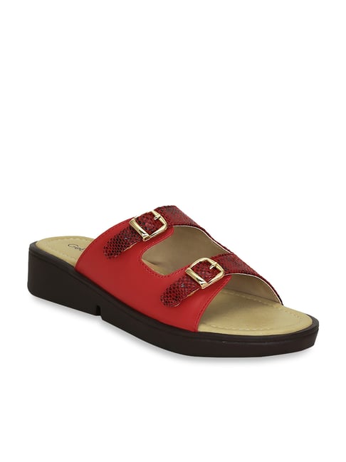 Get Glamr Women's Red Casual Wedges