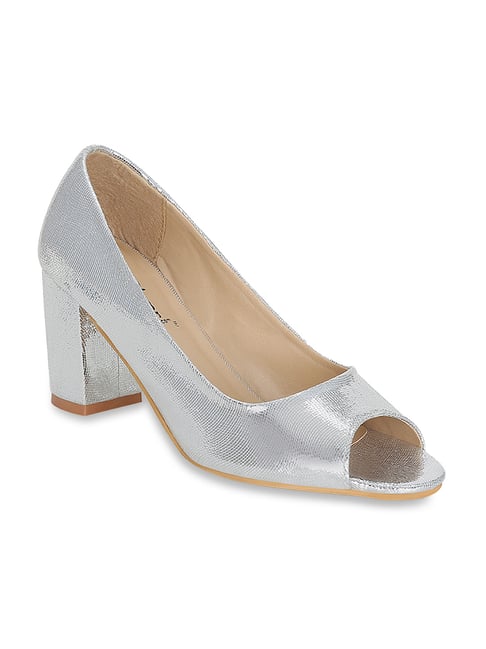 Get Glamr Women's Silver Peeptoe Shoes