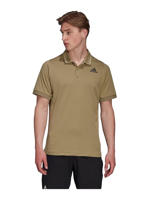 Buy adidas Olive Polo T-Shirt for Men's Online Tata CLiQ