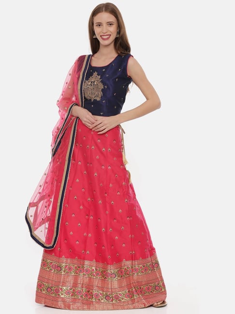 Ethnic Wear Neerus Lehengas Online Buy Neeru's Pink Blue