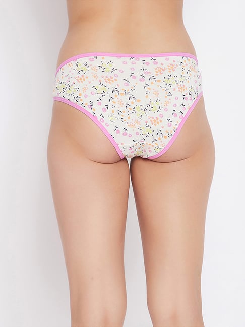 Buy Clovia White & Pink Floral Print Bikini Panty for Women Online @ Tata  CLiQ