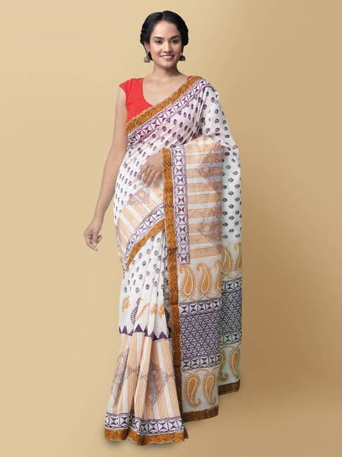 Unnati Silks Fancy Art Silk Saree with Blouse Price in India