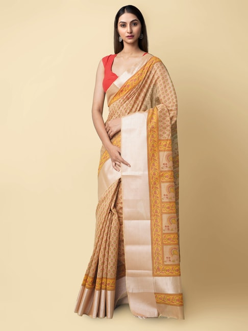 Unnati Silks Pure Vrinda Chanderi Sico Saree with Blouse Price in India
