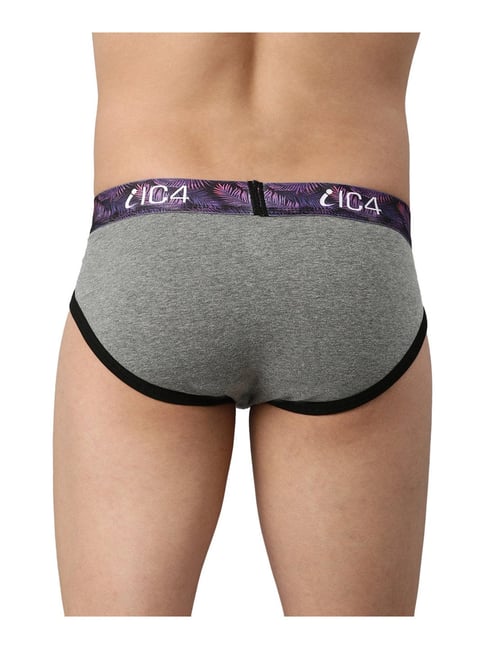 Buy Freecultr Grey & Smoke Grey Printed Briefs - Pack of 2 for Men's Online  @ Tata CLiQ