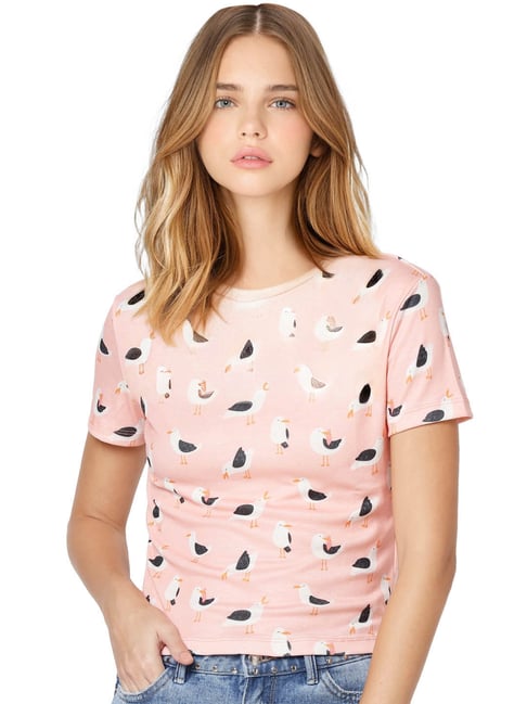 Only Pink Printed T-Shirt