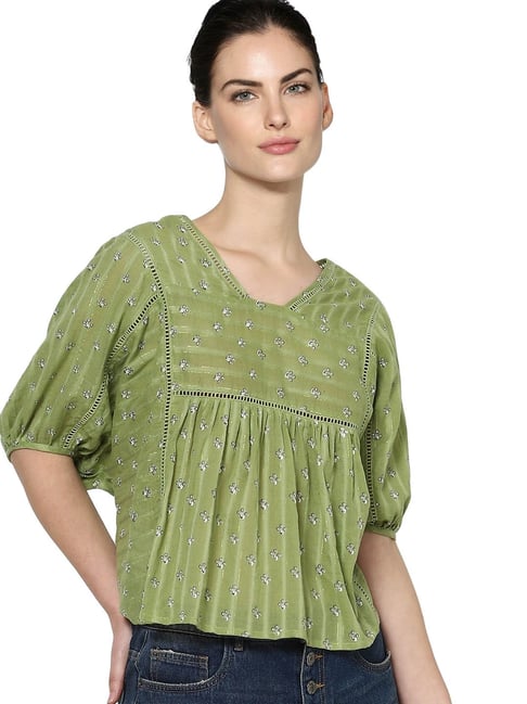 Only Green Printed Top