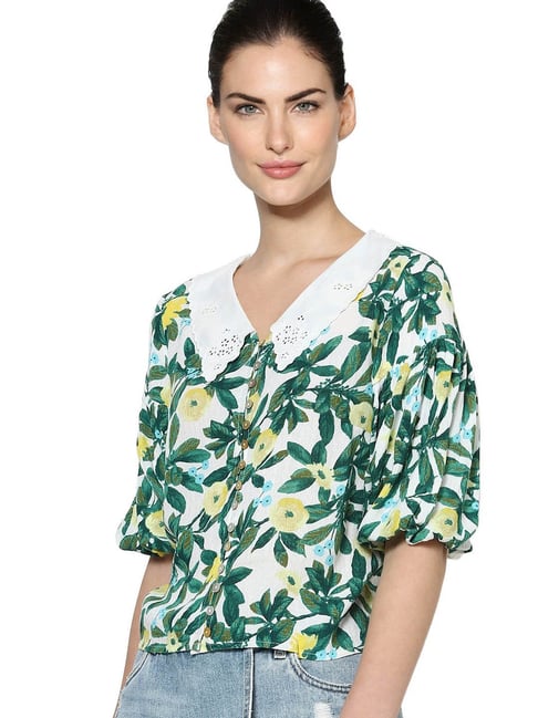 Only Green Printed Top