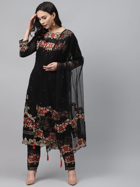 Black maxi dress - Fashion Floor India | Anarkali | Wholesale & Retail