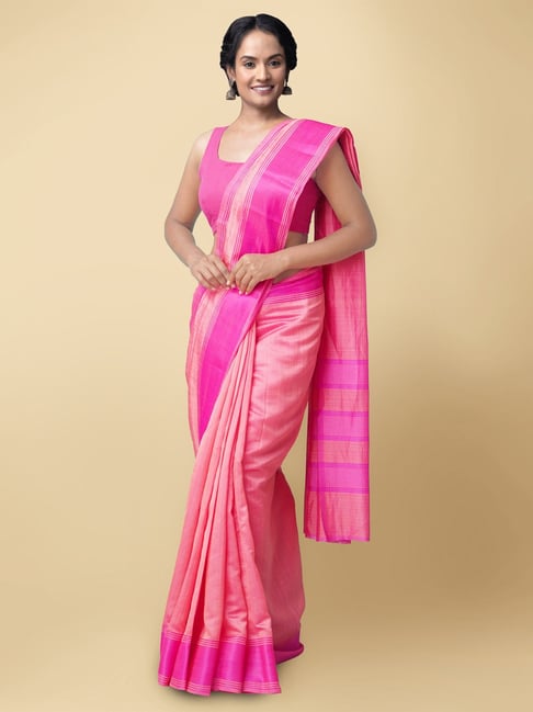 Unnati Silks Women's Fancy Art Silk Saree with Blouse Price in India