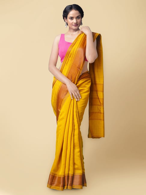 Unnati Silks Women's Fancy Art Silk Saree with Blouse Price in India