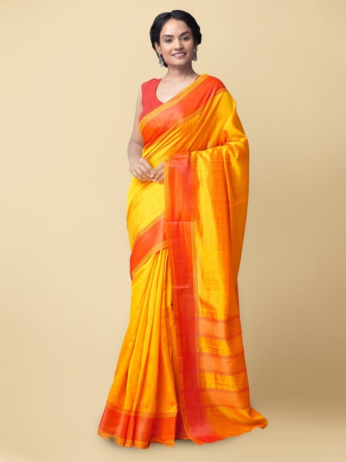 Unnati Silks Women's Fancy Art Silk Saree with Blouse Price in India