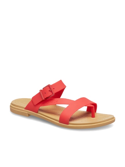 Crocs Women's Tulum Flame Red Flip Flops