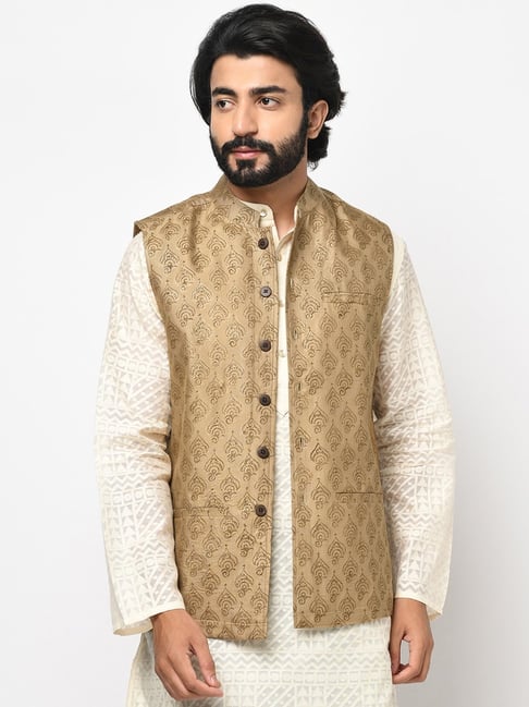 Buy Black Cotton Bhagalpur Nehru Jacket for Men Online at Fabindia |  20132985