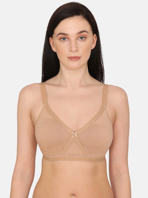 Zivame All That Lace Push Up Wired Low Coverage Bra-Beige