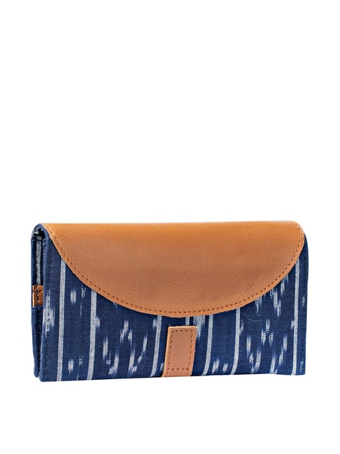 Fabindia Blue Printed Bi-Fold Wallet for Women