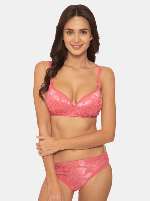Buy Tweens Coral Non Wired Padded Bra With Panty for Women Online