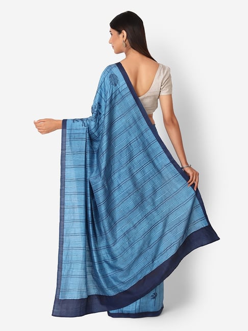 Buy Silk Tussar Printed Sari for Women Online at Fabindia | 10676600