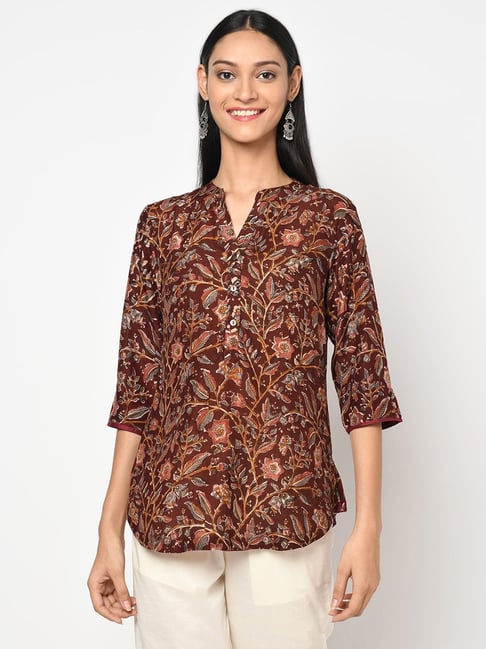 Fabindia Brown Printed Tunic