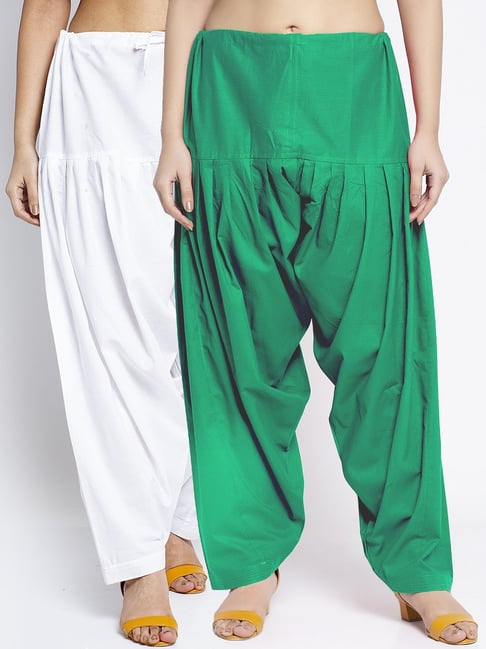Buy LadylinePlain Cotton Salwar Pants for Womens with Drawstring Baggy Pant  Indian Yoga (White, Size-14/L) Online at desertcartINDIA