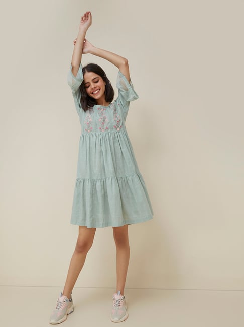 slim fit dress slacks Hunter Green Boho Paisley Button Down Midi Dress