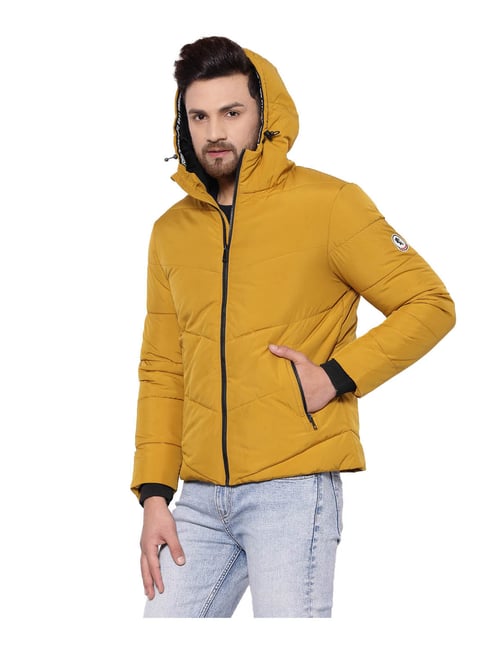 Buy Red Tape Mustard Regular Fit Hooded Jacket for Men