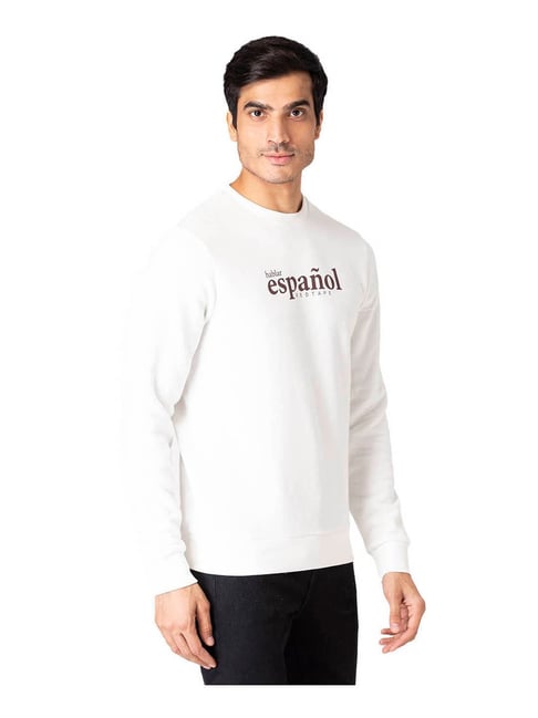 Buy Red Tape Bright Off White Printed Sweatshirt for Men Online
