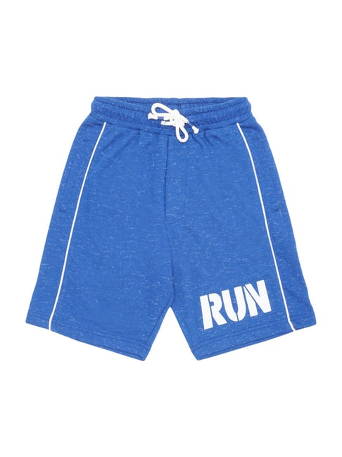 Li'l Tomatoes Kids Royal Blue Cotton Printed Shorts