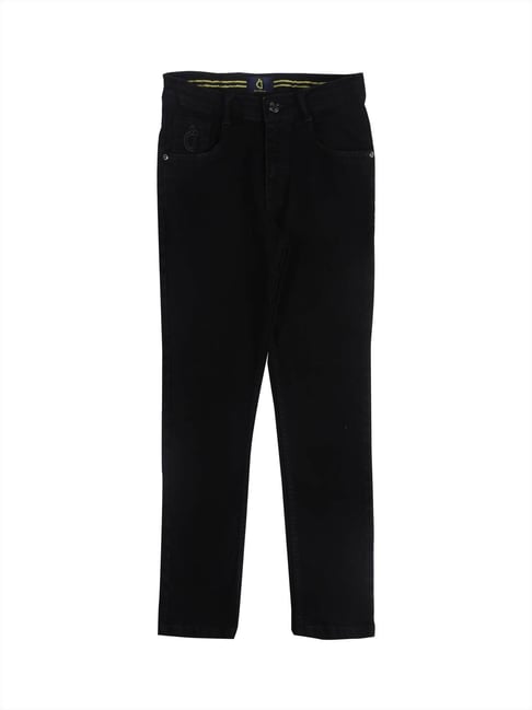 Gini & Jony Kids Black Solid Jeans