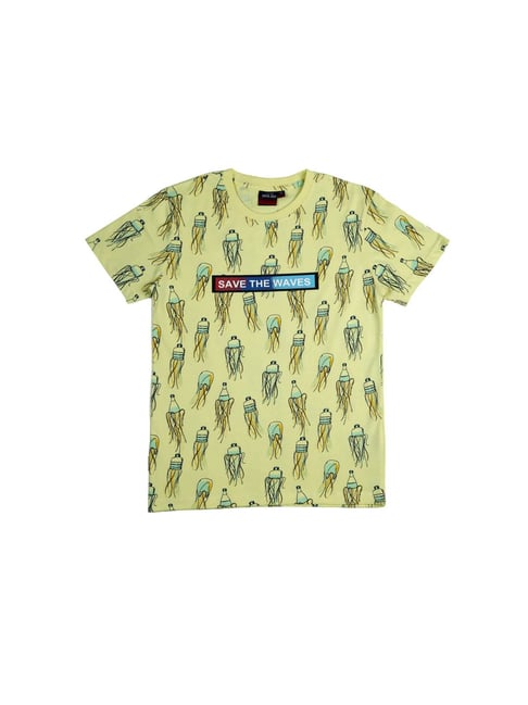 Gini & Jony Kids Yellow Printed T-Shirt