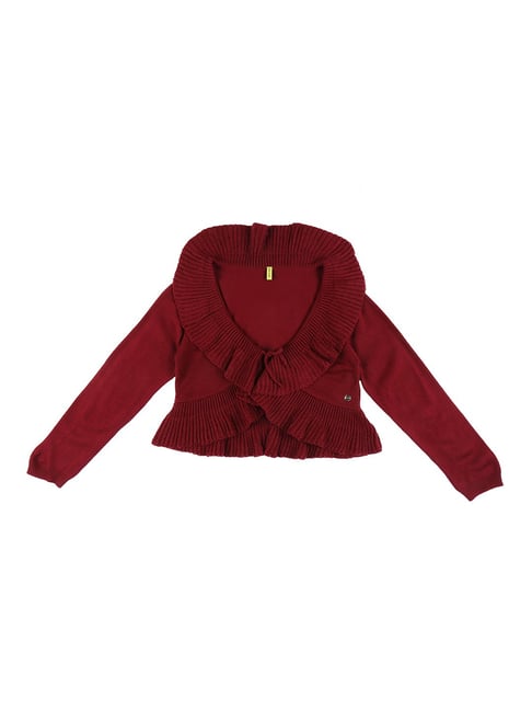 Gini & Jony Kids Red Solid Shrug