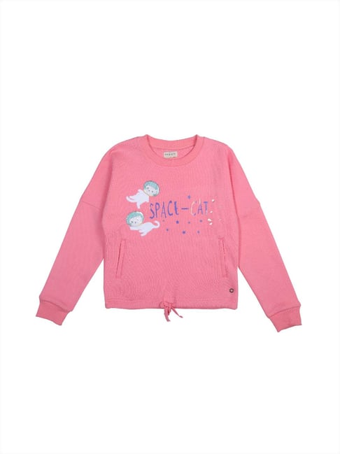 Gini & Jony Kids Pink Embellished Sweatshirt