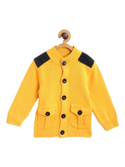 Gini & Jony Kids Yellow Self Sweater