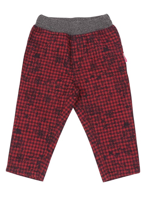 Gini & Jony Kids Red Checks Trousers