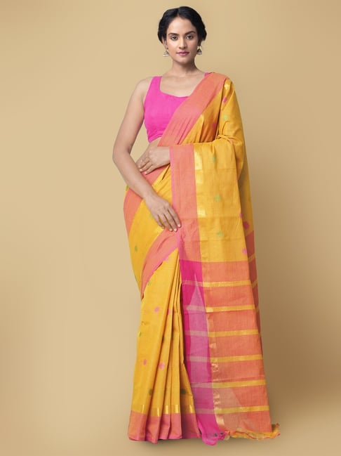 Unnati Silks Women's Pure Pavani Chettinad Cotton Saree with Blouse Price in India