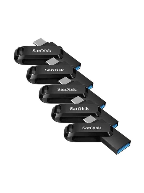 SanDisk Ultra Dual Drive Go SDDDC3-064G-I35 64GB USB 3.1 Type C Pen Drive Pack of 5 (Black)